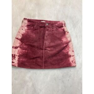 PacSun Burgundy Pink Tie Dye Corduroy Mini Skirt Size 27